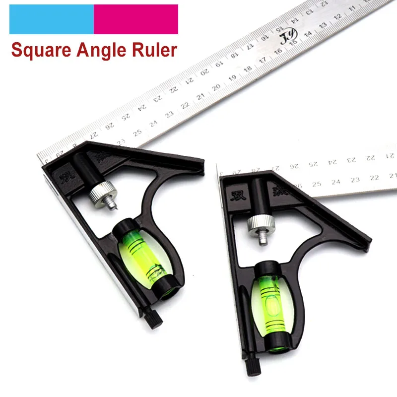 1pcs 300mm Adjustable Angle Ruler Stainless Steel Engineers Combination Try Square Set Right Multi-functional Measuring Tools
1pcs 300mm Adjustable Angle Ruler Stainless Steel Engineers Combination Try Square Set Right Multi-functional Measuring Tools