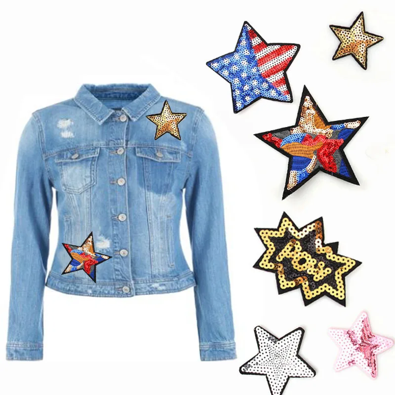 DIY 5PCS Stars Sequins Patch Embroidered Badges Clothing Iron-On Patch Craft Clothes Applique Sticker
DIY 5PCS Stars Sequins Patch Embroidered Badges Clothing Iron-On Patch Craft Clothes Applique Sticker