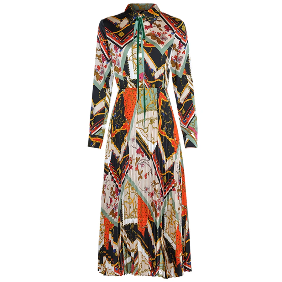 Spring Summer 2019 Europe And United States New Long Sleeved Print Elastic Waist Pleated High Street Mif-calf Dresses
Spring Summer 2019 Europe And United States New Long Sleeved Print Elastic Waist Pleated High Street Mif-calf Dresses