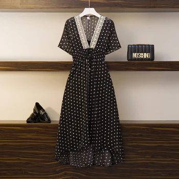 Plus Size 4xl Dot Summer Dress Vestido De Festa Fashion Irregular Women's Dresses Vestidos Office Lady Midi Dress Ukraine
Plus Size 4xl Dot Summer Dress Vestido De Festa Fashion Irregular Women's Dresses Vestidos Office Lady Midi Dress Ukraine