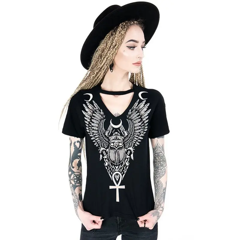 Women Tshirt Gothic Feather Wing Moon Print Black Streetwear T Shirt Cool Punk Stylish Tee Shirts Summer Casual Goth Tops Tees
Women Tshirt Gothic Feather Wing Moon Print Black Streetwear T Shirt Cool Punk Stylish Tee Shirts Summer Casual Goth Tops Tees