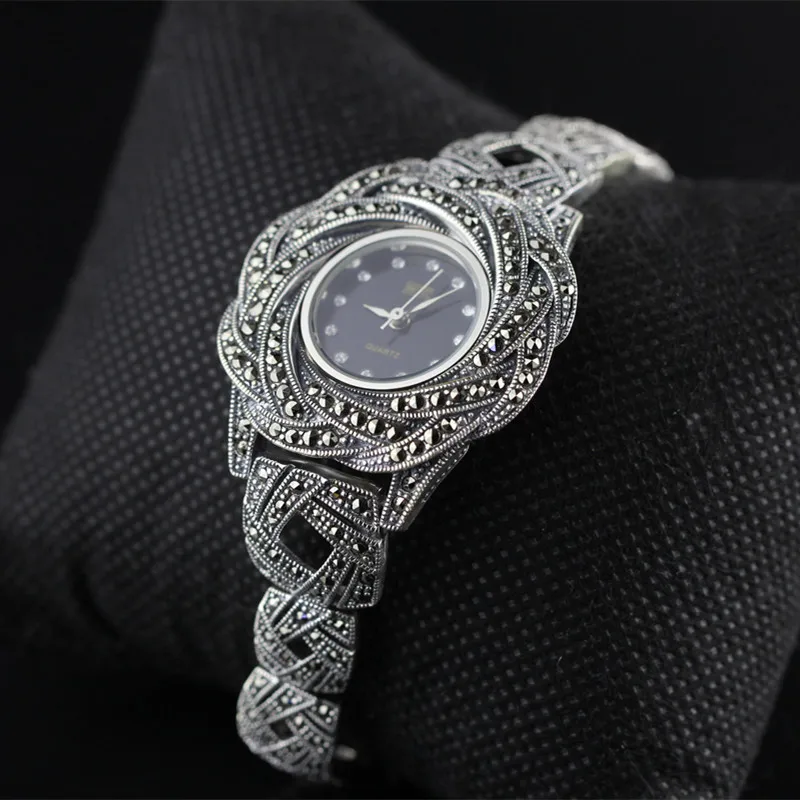 Оригинальные Серебряные украшения из чистого серебра S925 новые антикварные часы