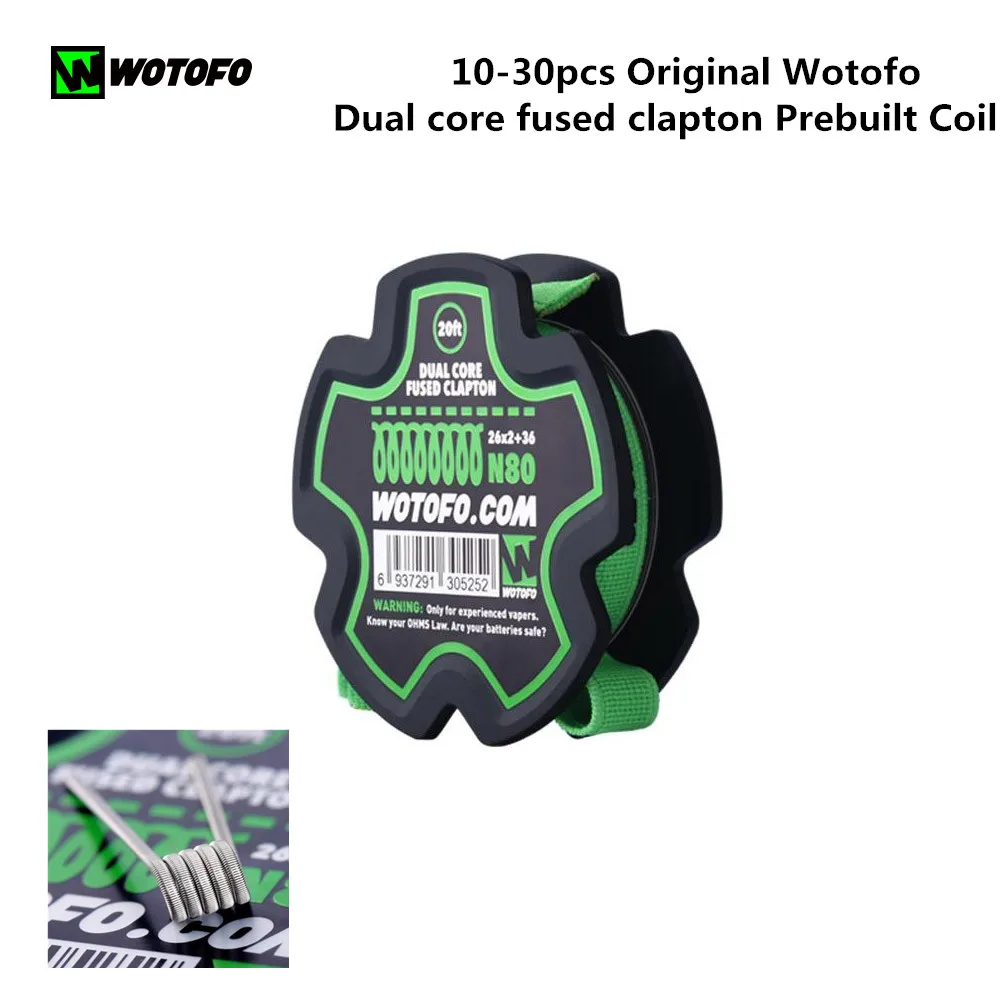 50pcs Original Wotofo Dual core fused clapton Prebuilt Coil Vape Head Fit Wotofo RDA Atomizer Electronic Cigarette Accessory
50pcs Original Wotofo Dual core fused clapton Prebuilt Coil Vape Head Fit Wotofo RDA Atomizer Electronic Cigarette Accessory