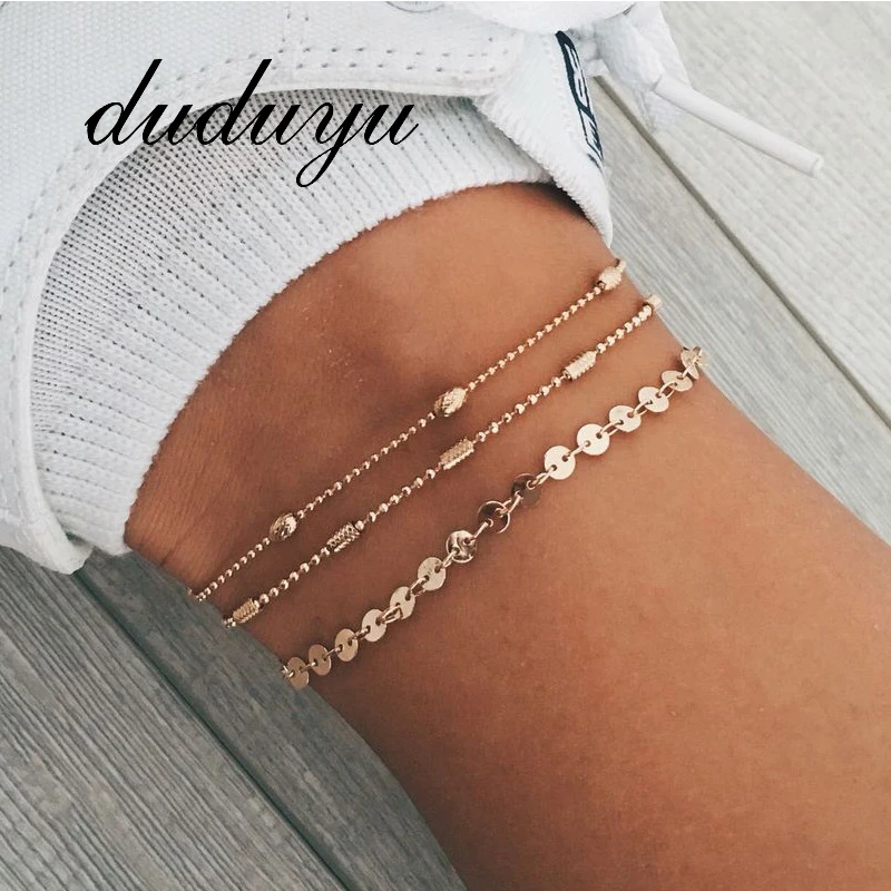 Fashion Bohemia Multi-layers Gold Silver Beads Sequins 3 Pcs/set Bracelet For Women Jewelry Foot Chain Anklets Accessories Gift
Fashion Bohemia Multi-layers Gold Silver Beads Sequins 3 Pcs/set Bracelet For Women Jewelry Foot Chain Anklets Accessories Gift