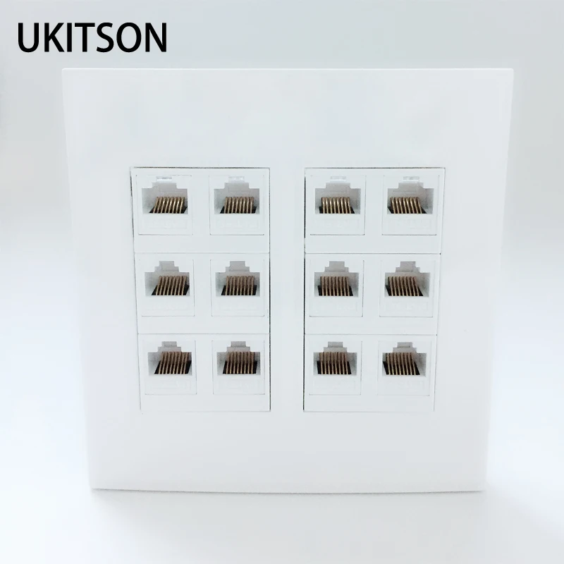 120x120mm RJ45 Faceplate With 12 Connectors CAT5E CAT 6 RJ45 Internet Socket Plug White Color
120x120mm RJ45 Faceplate With 12 Connectors CAT5E CAT 6 RJ45 Internet Socket Plug White Color