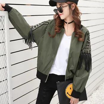 2020 New Spring Autumn Jacket Women high street Rock Jackets Tassels Rivets Bomber Jacket Coat Chaquetas Mujer QT05
2020 New Spring Autumn Jacket Women high street Rock Jackets Tassels Rivets Bomber Jacket Coat Chaquetas Mujer QT05