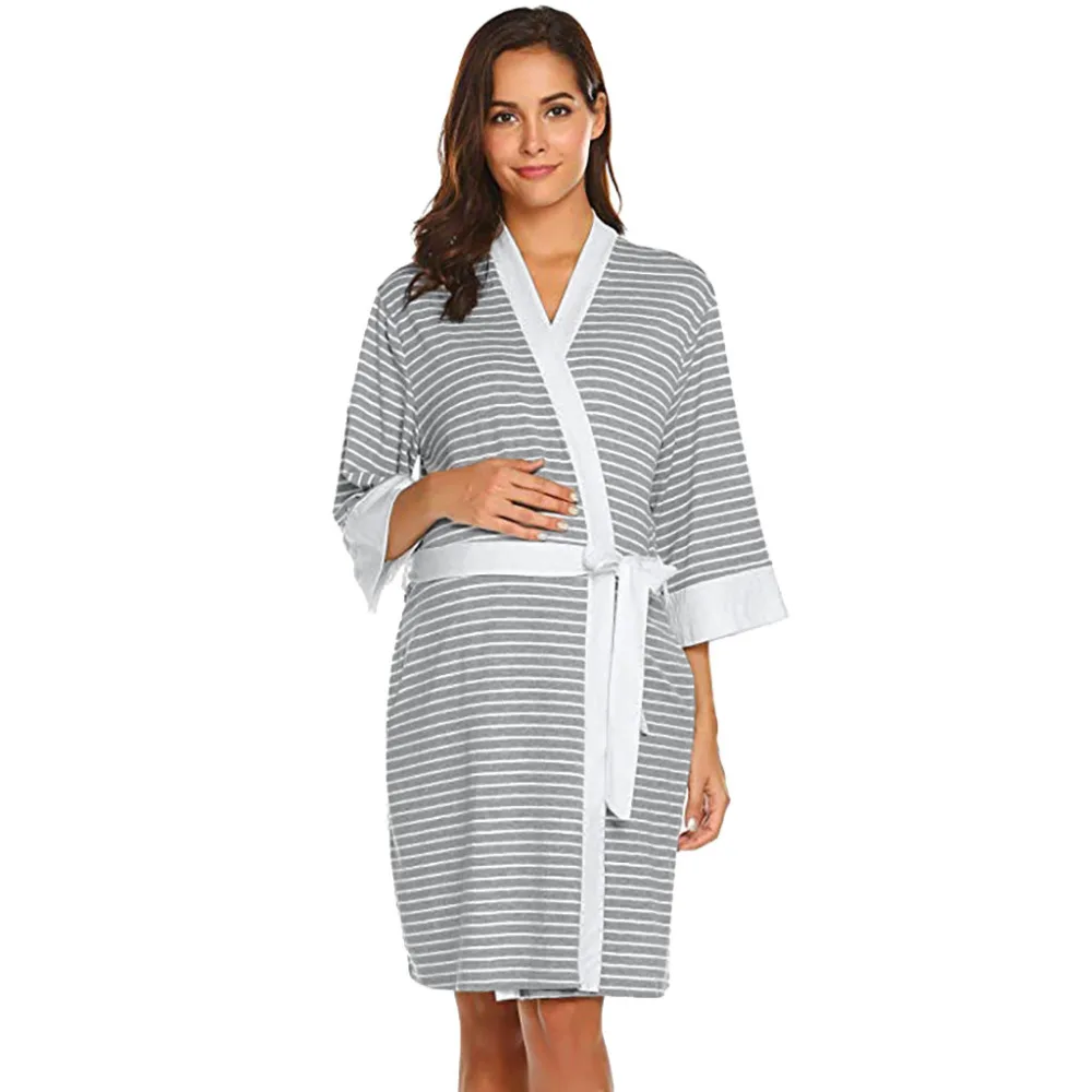 Solid Long Sleeve Robe Maternity Nightie Striped Midi Pajamas For Pregnant Home Clothes For Feeding Embarazo Dropshipping 2J
Solid Long Sleeve Robe Maternity Nightie Striped Midi Pajamas For Pregnant Home Clothes For Feeding Embarazo Dropshipping 2J