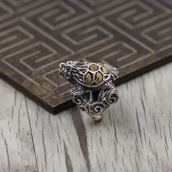 Thai silver to create personalized ring opening a Retro Vintage Gold lucky ring S925 silver jewelry
Thai silver to create personalized ring opening a Retro Vintage Gold lucky ring S925 silver jewelry