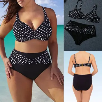 New 2018 Summer Women's High Waist Polka Dot Bikini Set Push Up Padded Swimsuit Bather Suit Swimwear Swimming Suit Plus Size
New 2018 Summer Women's High Waist Polka Dot Bikini Set Push Up Padded Swimsuit Bather Suit Swimwear Swimming Suit Plus Size