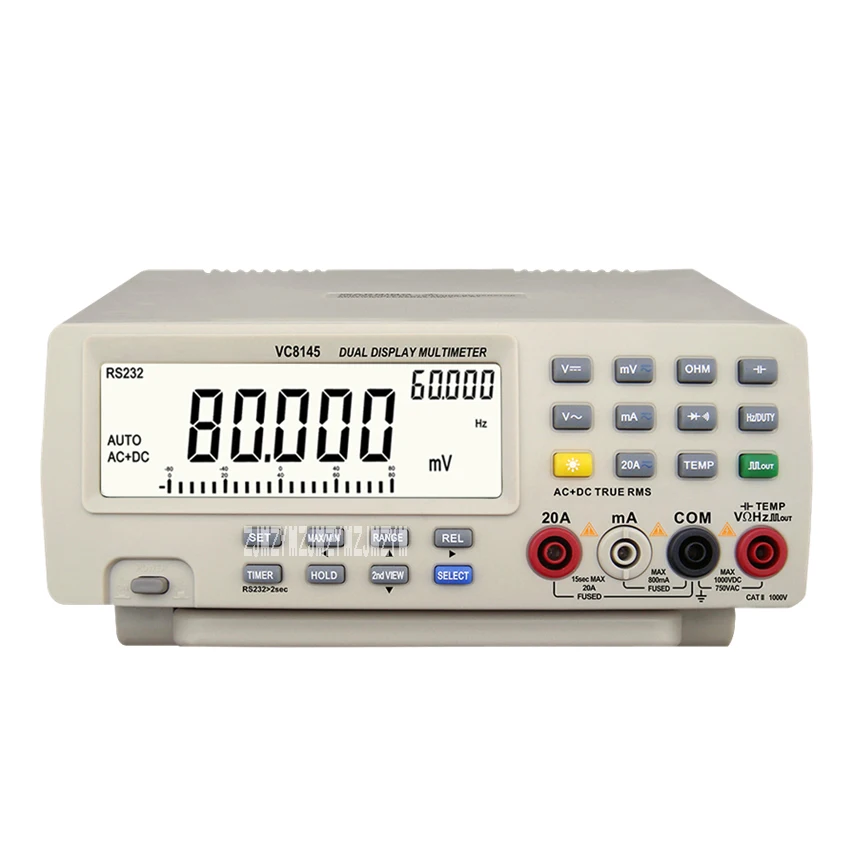 New VC8145 Desktop Digital Multimeter High Accuracy Dual Display Multimeter Autoranging Digital Bench Top Multimeter 110V-220V
New VC8145 Desktop Digital Multimeter High Accuracy Dual Display Multimeter Autoranging Digital Bench Top Multimeter 110V-220V