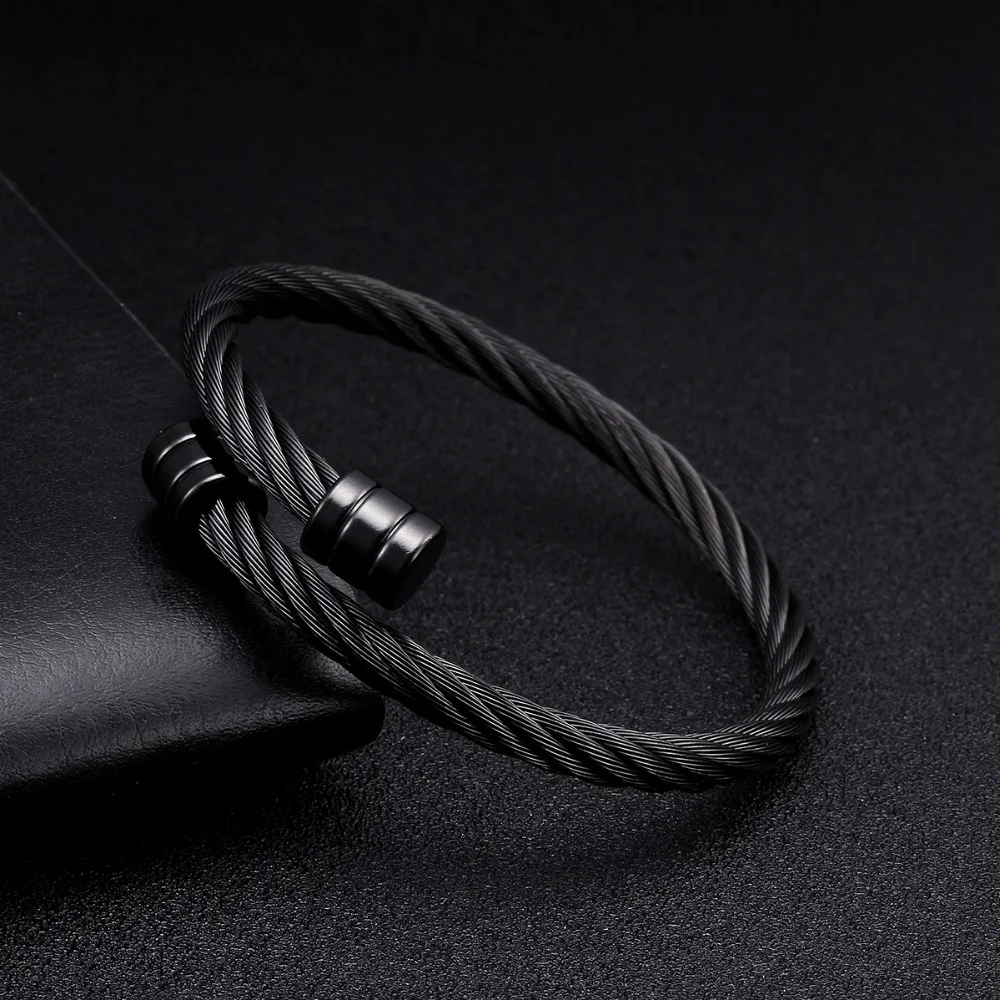 Vintage Black Gun Plated Stainless Steel Open Men Women Bracelets Bangle Sporty Braided Mesh Surface Cuff Male Charm Bracelets
Vintage Black Gun Plated Stainless Steel Open Men Women Bracelets Bangle Sporty Braided Mesh Surface Cuff Male Charm Bracelets