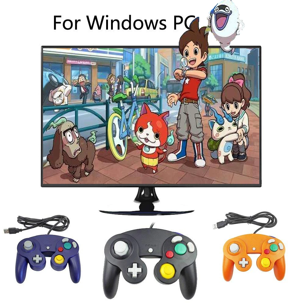 USB Wired Controller Vibration Shock Controller Joystick For Nintend Gamecube For NGC For GC For PC Computer Accessories