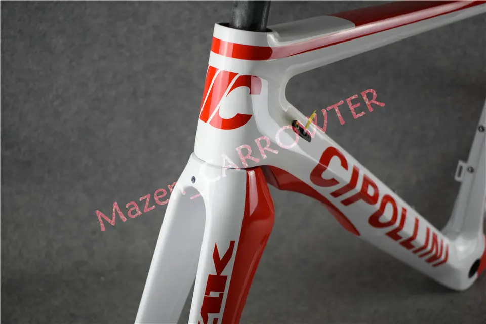 Perfect T1000 3K/1K White-Red MCipollini NK1K carbon road bike frame CARROWTER bicycle frameset with Matte/Glossy for selection 11