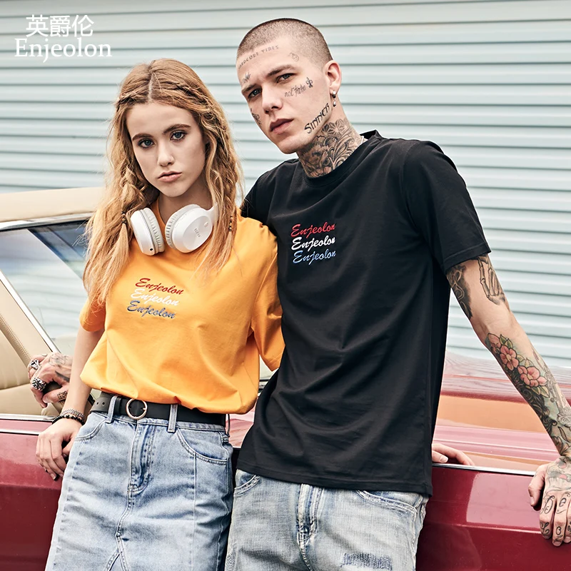 Enjeolon New T Shirt Men Summer Fashion O neck T shirt Casual Loose Men T-shirt Letter embroidery T-shirt Tops Tees 3XL T5108
Enjeolon New T Shirt Men Summer Fashion O neck T shirt Casual Loose Men T-shirt Letter embroidery T-shirt Tops Tees 3XL T5108