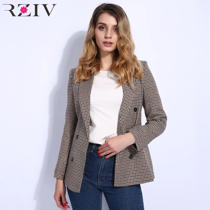 RZIV autumn women blazer and casual plaid double-row button decorative suit blazer feminino ladies coats
RZIV autumn women blazer and casual plaid double-row button decorative suit blazer feminino ladies coats