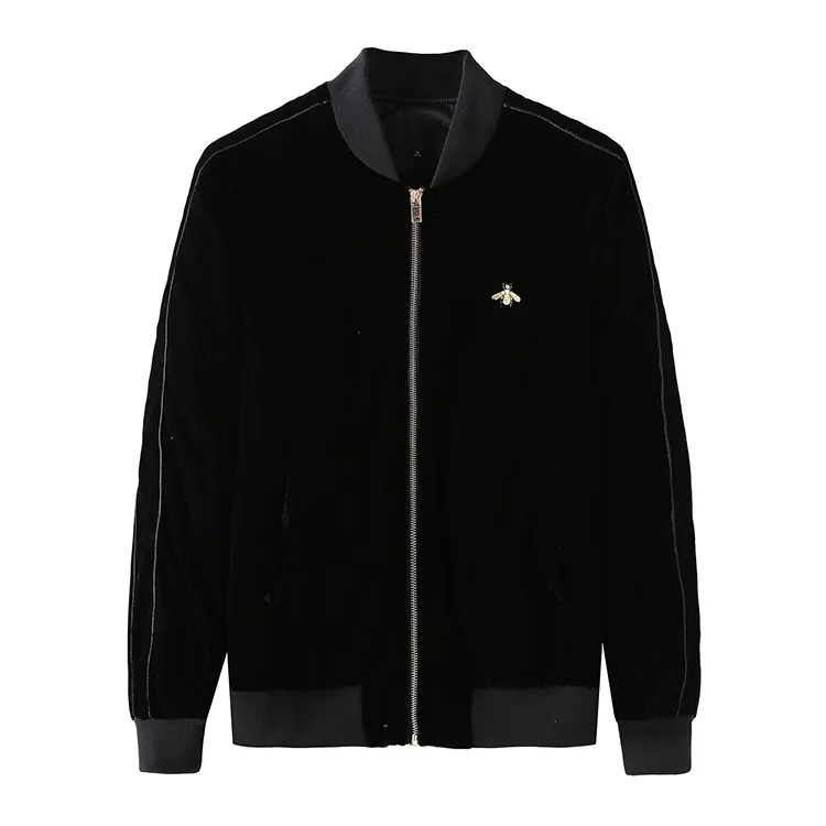 New 19ss Men Rib Sleeve Embroidered bees Fashion High couple Baseball Coats & Jackets Abstract digital coat Motor #H84
New 19ss Men Rib Sleeve Embroidered bees Fashion High couple Baseball Coats & Jackets Abstract digital coat Motor #H84