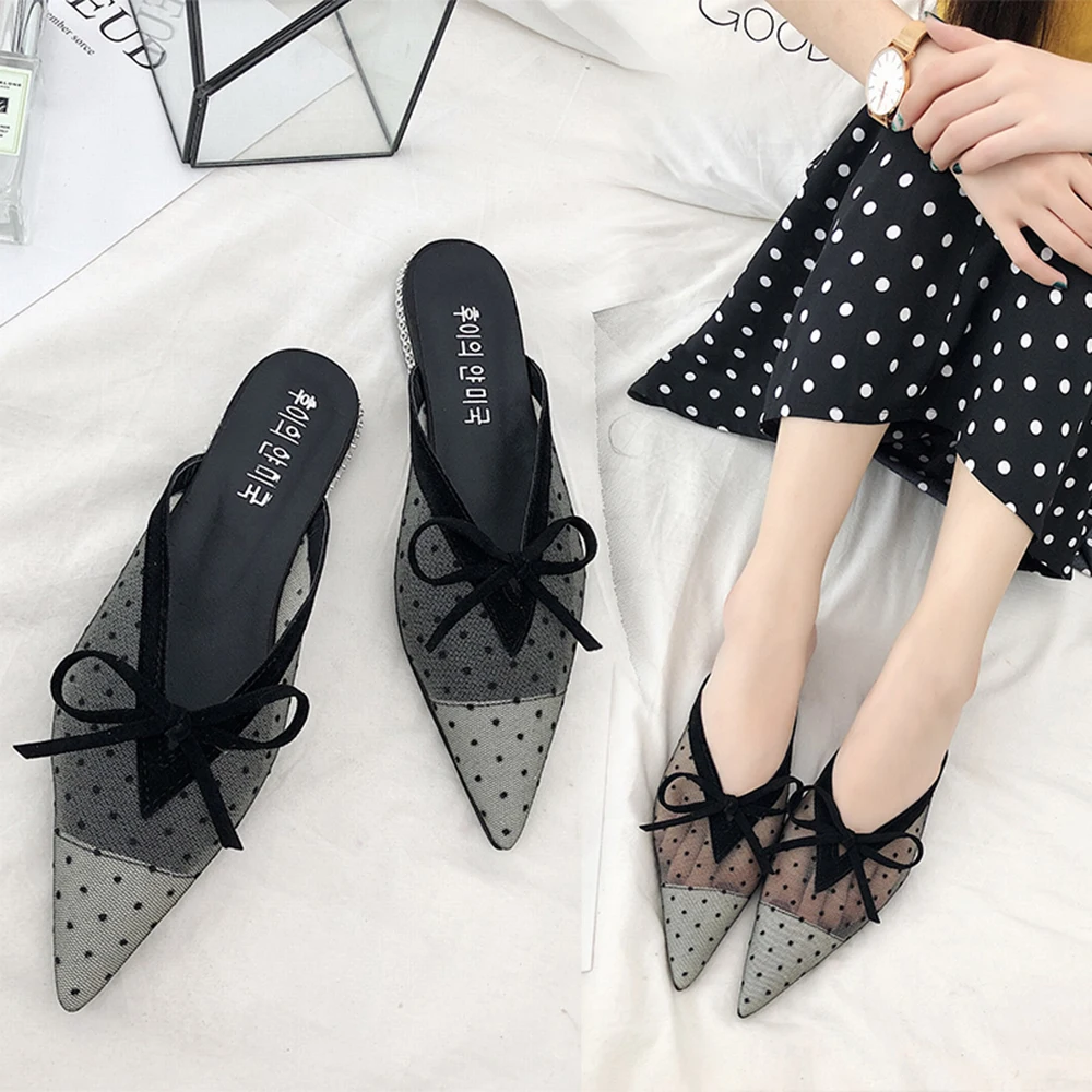 Women Flats 2019 New Arrival Bowknot Sexy Mesh Mules Vintage Street Fashion Hot Sale Outdoor Pointed Toe Women Slides Sandals
Women Flats 2019 New Arrival Bowknot Sexy Mesh Mules Vintage Street Fashion Hot Sale Outdoor Pointed Toe Women Slides Sandals