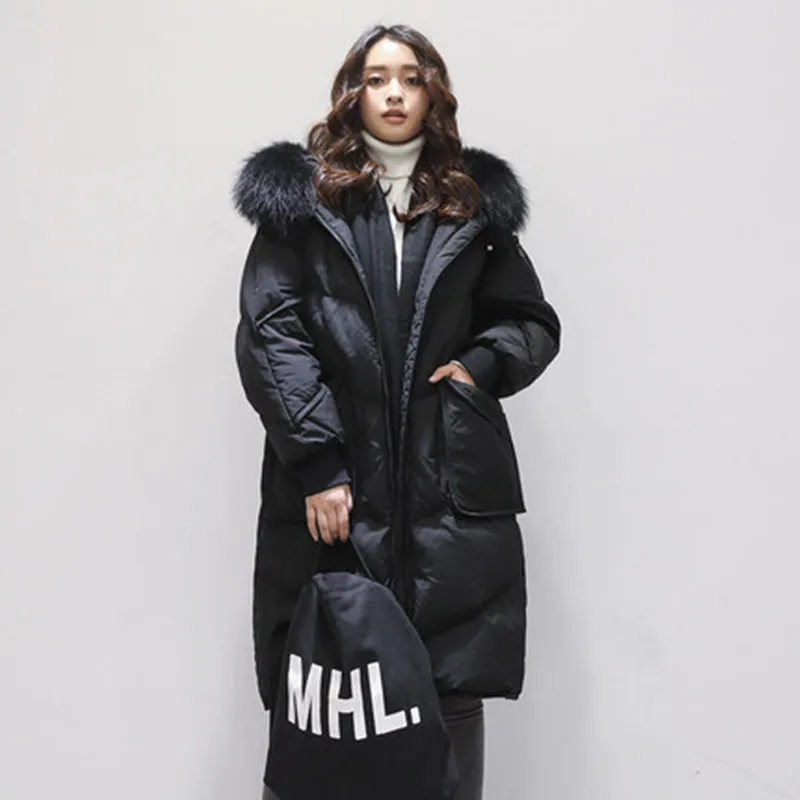 2019 Winter New Down Jacket Fashion Thickening Women's Winter Jackets Large Size Women's Down Jacket Big Fur Collar Coat Female (18)