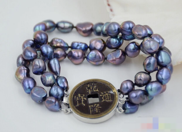 free shipping 01170 3row 8" peacock black baroque freshwater cultured pearl bracelet
free shipping 01170 3row 8" peacock black baroque freshwater cultured pearl bracelet