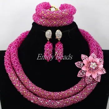 2016 Latest African Beads Jewelry Set Nigerian Fuchsia Pink Wedding&Party Jewelry Set Bridal Necklace Gold Crystal Set AIJ814
2016 Latest African Beads Jewelry Set Nigerian Fuchsia Pink Wedding&Party Jewelry Set Bridal Necklace Gold Crystal Set AIJ814