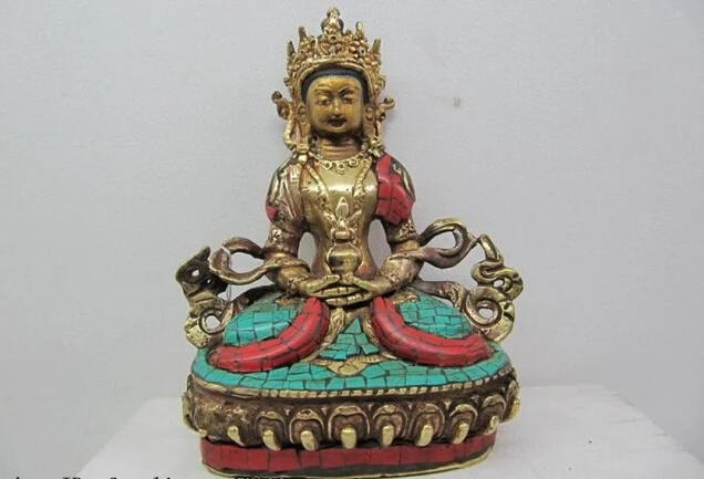 USPS to USA S0188 6 Tibet Pure Bronze inlay beryl turquoise coral Amitayus longevity Buddha Statue (B0328)
USPS to USA S0188 6 Tibet Pure Bronze inlay beryl turquoise coral Amitayus longevity Buddha Statue (B0328)