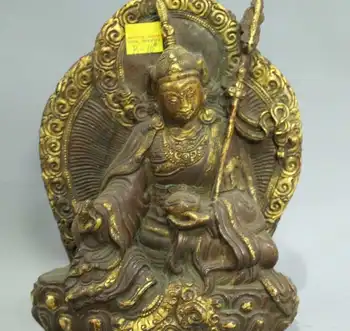 8" Tibet Buddhism Bronze 24K Gold Guru Padmasambhava Rinpoche Buddha Statue
8" Tibet Buddhism Bronze 24K Gold Guru Padmasambhava Rinpoche Buddha Statue