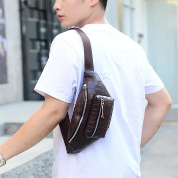 HTNBO waist bag Men's retro solid color crocodile leather multi-function pockets chest bag pockets men's belt bag fanny pack
HTNBO waist bag Men's retro solid color crocodile leather multi-function pockets chest bag pockets men's belt bag fanny pack