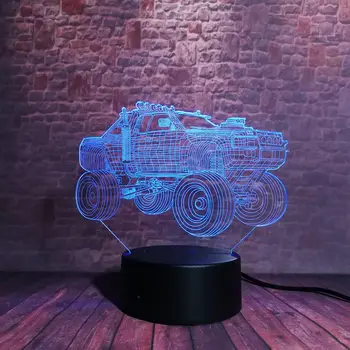 

Luminous 3D Nightlight Visual Illusion LED 7 Colors Changing Glow Light Flashing off-Road Vehicle Car Model Toys