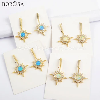 BOROSA 5Pairs Gold Bezel Star Crysta CZ Micro Pave White Blue Opal Druzy Dangle Earring Manmade Opal Earring Jewelry ZG0391
BOROSA 5Pairs Gold Bezel Star Crysta CZ Micro Pave White Blue Opal Druzy Dangle Earring Manmade Opal Earring Jewelry ZG0391