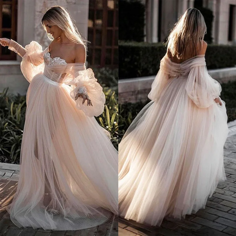 Sexy Backless Slash Shoulder Long Dress Lantern Sleeves Mesh Pink Princess Party Dress
Sexy Backless Slash Shoulder Long Dress Lantern Sleeves Mesh Pink Princess Party Dress