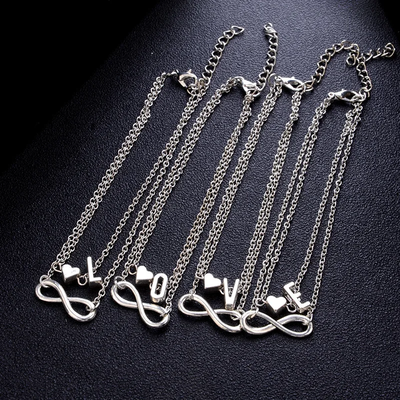 2019 New Fashion Multilayer Infinity Heart Letter Bracelets For Women Initial Bracelet Silver Chain Anklet Bracelets Femme Jewel
2019 New Fashion Multilayer Infinity Heart Letter Bracelets For Women Initial Bracelet Silver Chain Anklet Bracelets Femme Jewel