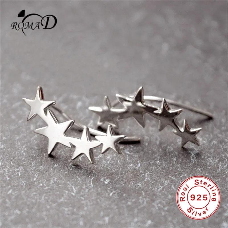 Romad Pierced 925 Sterling Silver Stud Earring Elegant Stars Shape Silver Earring Minimalist Geometric Earrings for Women
Romad Pierced 925 Sterling Silver Stud Earring Elegant Stars Shape Silver Earring Minimalist Geometric Earrings for Women