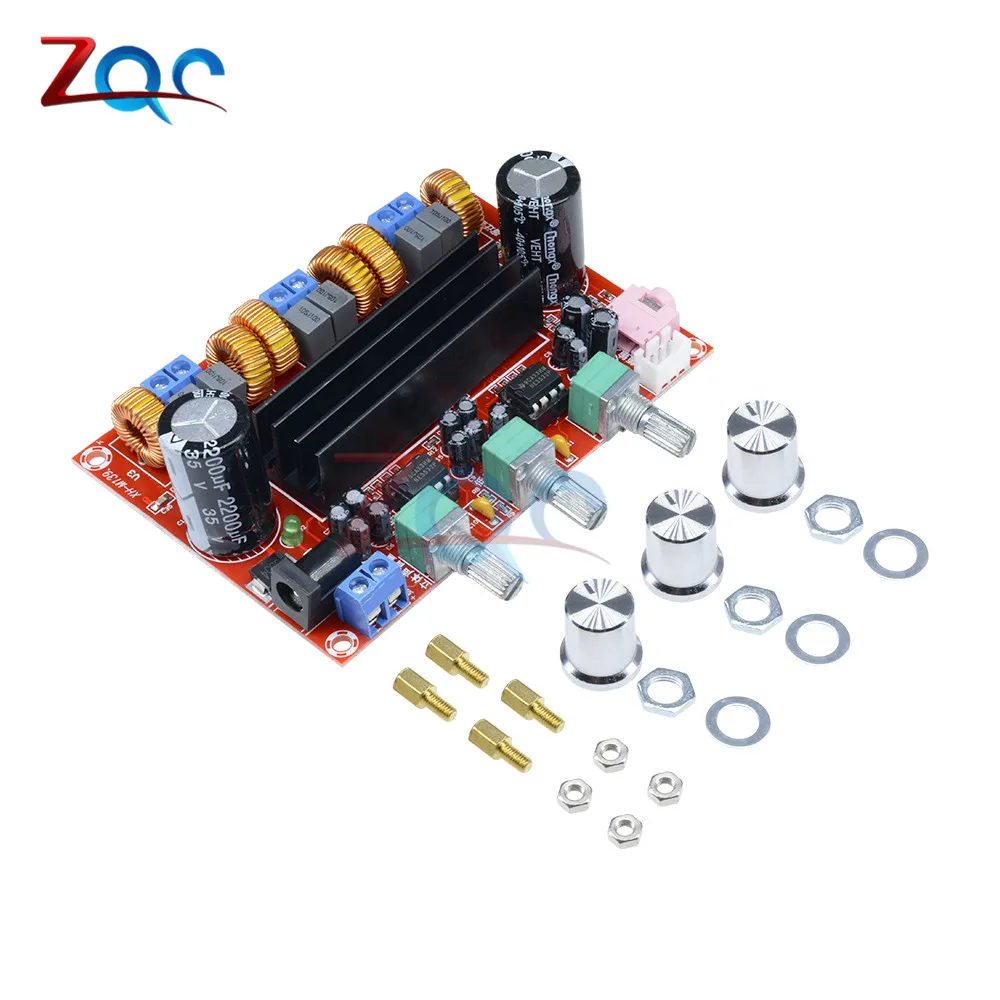 

TPA3116 2.1 Digital Audio Amplifier Board TPA3116D2 Subwoofer Speaker Amplifiers DC12V-24V 2*50W+100W