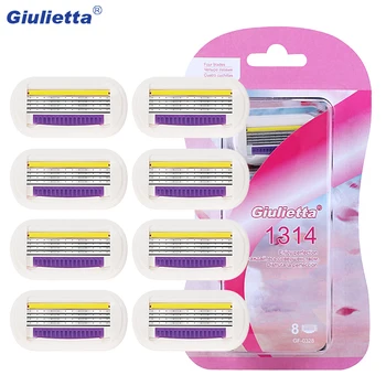 Giulietta 8pcs 4 layer Razor Blades Female Manual Shaving Women Razors Blade Shaving Hair Safety Lady Razor Head Multifunction
Giulietta 8pcs 4 layer Razor Blades Female Manual Shaving Women Razors Blade Shaving Hair Safety Lady Razor Head Multifunction
