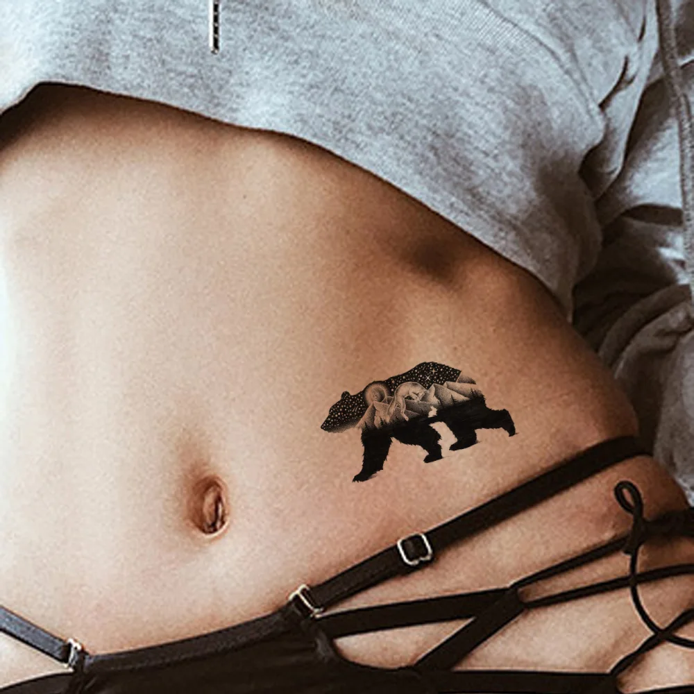 Animals Mountain Bear Waterproof Fake Body Art Tattoos Stickers Women Girls Temporary Tattoos Tribal Custom Black Tattoo
Animals Mountain Bear Waterproof Fake Body Art Tattoos Stickers Women Girls Temporary Tattoos Tribal Custom Black Tattoo