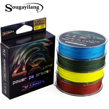 

Sougayilang 4 Colors 100m Braided 4 Strands Fishing Line PE Material Rope Braided Lines Saltwater Multifilament Fishing Tackle