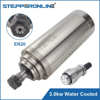3KW Water Cooled Spindle Motor 220V 24000RPM 400Hz ER20 Collet CNC Spindle 3 Bearings for Engraving Milling Machine
3KW Water Cooled Spindle Motor 220V 24000RPM 400Hz ER20 Collet CNC Spindle 3 Bearings for Engraving Milling Machine