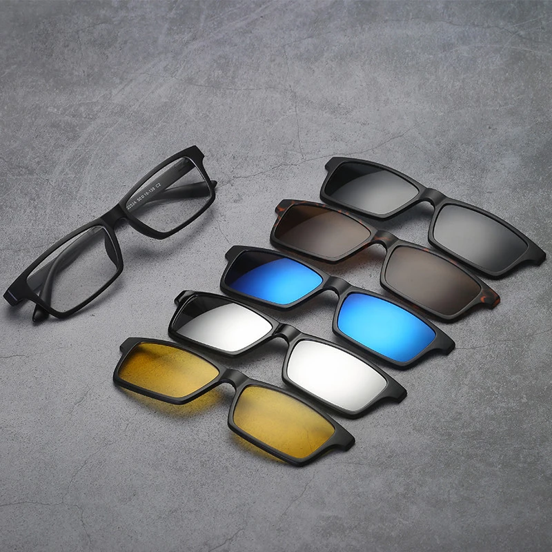 Magnetic Glasses Set PC Frame with 5 Clips On Sunglasses Women Men Polarized Mirror Myopia Optical Lens for Reading Eyewear
Magnetic Glasses Set PC Frame with 5 Clips On Sunglasses Women Men Polarized Mirror Myopia Optical Lens for Reading Eyewear
