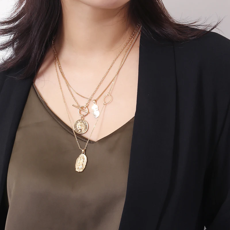 SUMENG 2019 New Boho Multi Layer Chain Pendant Choker Necklace Portrait Coin Virgin Mary Face Fashion Women Statement Jewelry
SUMENG 2019 New Boho Multi Layer Chain Pendant Choker Necklace Portrait Coin Virgin Mary Face Fashion Women Statement Jewelry