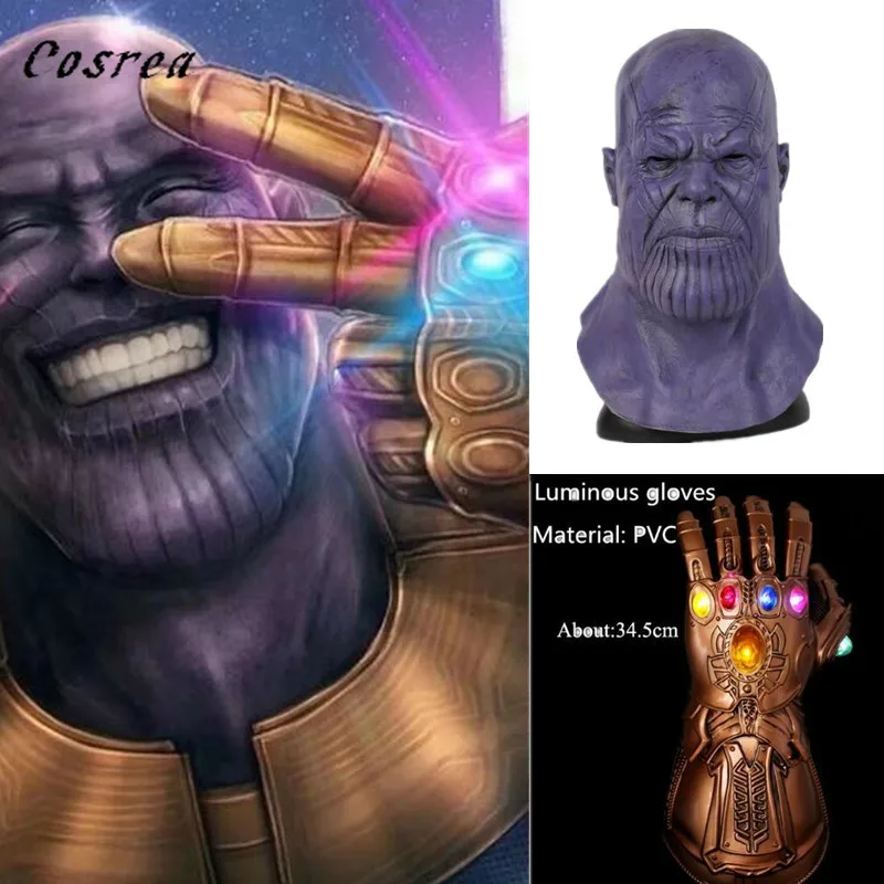Avengers 4 Endgame Thanos Mask Latex Gloves Iron Man Infinity Gauntlet Cosplay Hulk Arms Marvel Superhero Party Weapon Props
Avengers 4 Endgame Thanos Mask Latex Gloves Iron Man Infinity Gauntlet Cosplay Hulk Arms Marvel Superhero Party Weapon Props