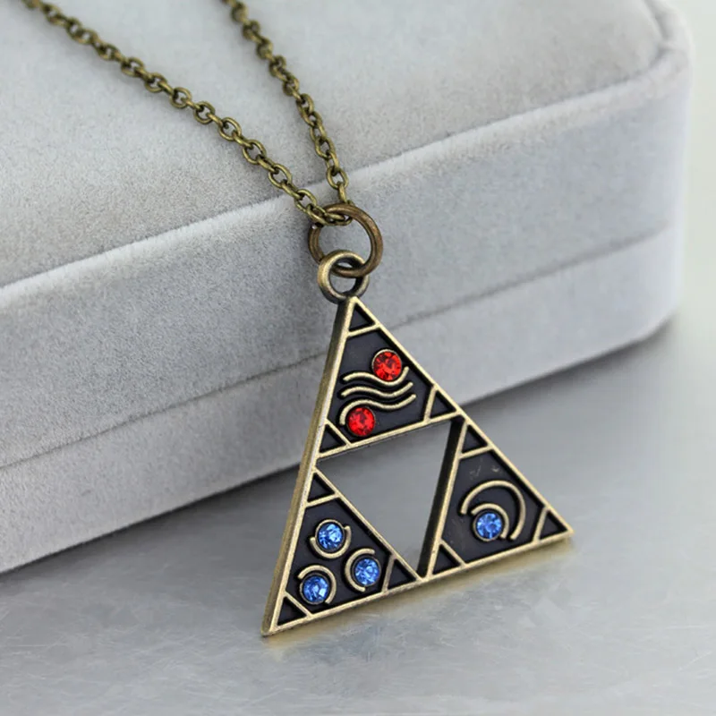 Fashion The Legend of Zelda Triangle Necklace Pendant Otaku Vintage Bronze Charm Crystal Choker For Men Women Gift Jewelry
Fashion The Legend of Zelda Triangle Necklace Pendant Otaku Vintage Bronze Charm Crystal Choker For Men Women Gift Jewelry