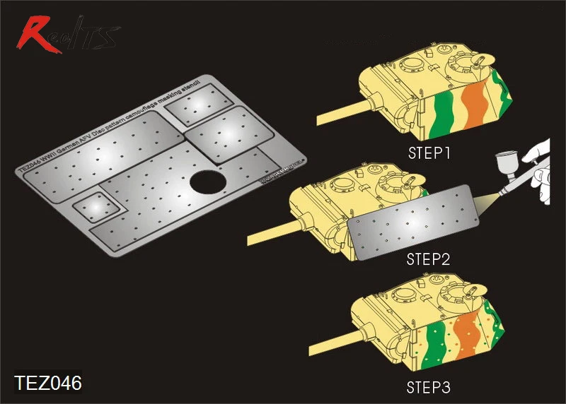 RealTS VOYAGER TEZ046 1/35 WWII German AFV Disc pattern camouflage masking stencil 2 GP
RealTS VOYAGER TEZ046 1/35 WWII German AFV Disc pattern camouflage masking stencil 2 GP