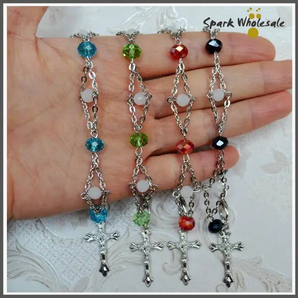 5pcs/lot Original Design Catholic Crystal Rosary Bracelet Multi Colors Faceted Glass Beads Cross Bracelet Women's Birthday Gifts
5pcs/lot Original Design Catholic Crystal Rosary Bracelet Multi Colors Faceted Glass Beads Cross Bracelet Women's Birthday Gifts
