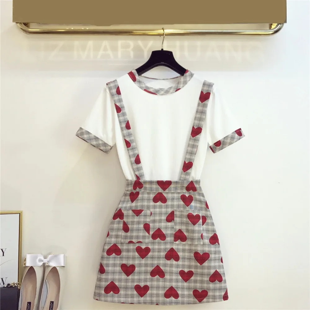 2019 Summer Fashion Women's O Neck T-shirt + suspender skirt two-piece Sets Students Skirts Suits A1189
2019 Summer Fashion Women's O Neck T-shirt + suspender skirt two-piece Sets Students Skirts Suits A1189