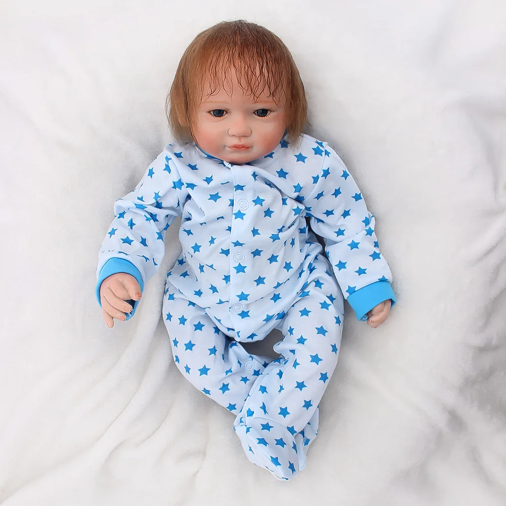 cotton Body Silicone Bebe Doll Reborn 19Inch soft Collectible Doll in Blue five-star clothes Reborn Baby Simulator Dolls toys
cotton Body Silicone Bebe Doll Reborn 19Inch soft Collectible Doll in Blue five-star clothes Reborn Baby Simulator Dolls toys