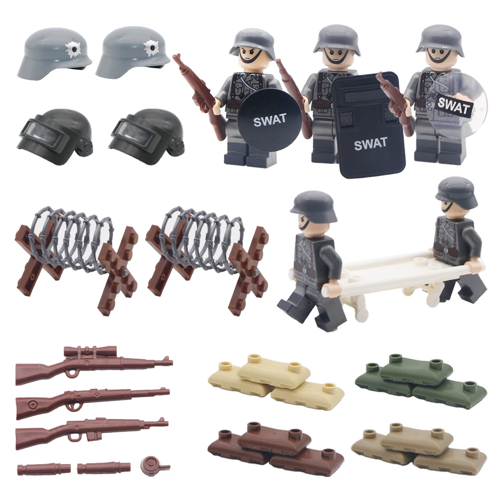 Military WW2 Weapon Pack Building Blocks SWAT City Police German Army Scene Base Gun Accessories Model MOC Brick Children Toys
Military WW2 Weapon Pack Building Blocks SWAT City Police German Army Scene Base Gun Accessories Model MOC Brick Children Toys