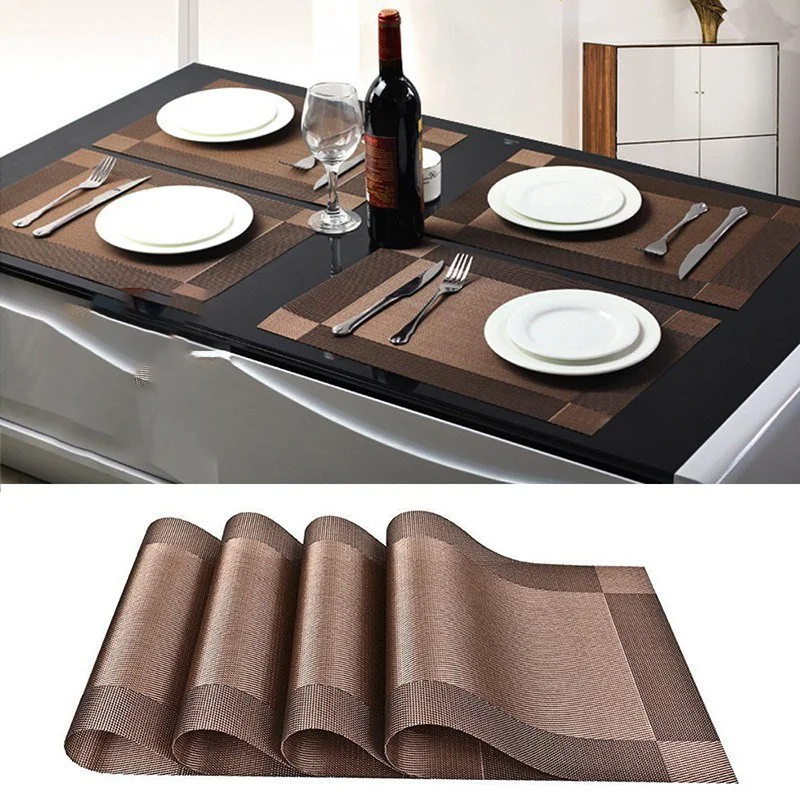 ERMAKOVA 4-Pieces Placemats Heat-Resistant Place Mat Stain Resistant Anti-Skid Washable PVC Table Mats Woven Vinyl Placemat
ERMAKOVA 4-Pieces Placemats Heat-Resistant Place Mat Stain Resistant Anti-Skid Washable PVC Table Mats Woven Vinyl Placemat