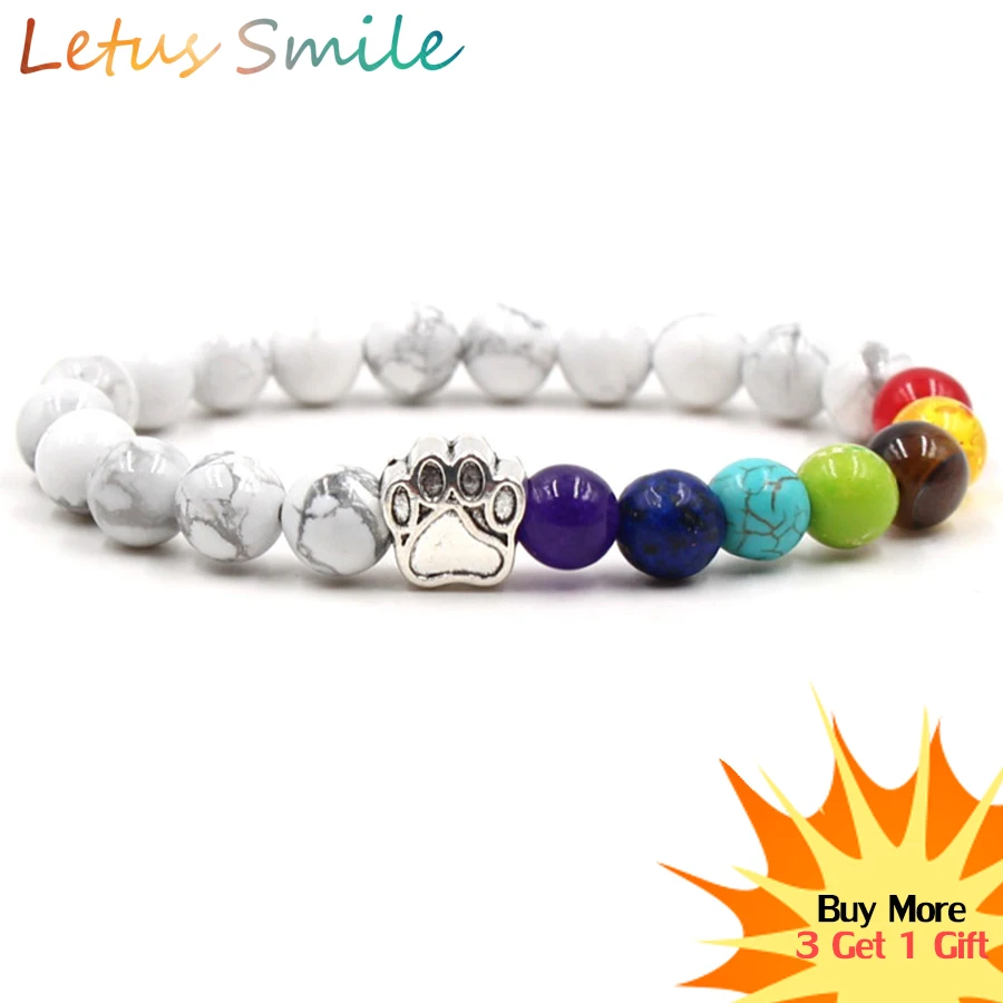 7 Chakra Dog Claw Charm Bracelets Women White Turquoises Healing Yoga Beaded Bracelet Fashion Nature Stone Lover Rainbow Jewelry
7 Chakra Dog Claw Charm Bracelets Women White Turquoises Healing Yoga Beaded Bracelet Fashion Nature Stone Lover Rainbow Jewelry