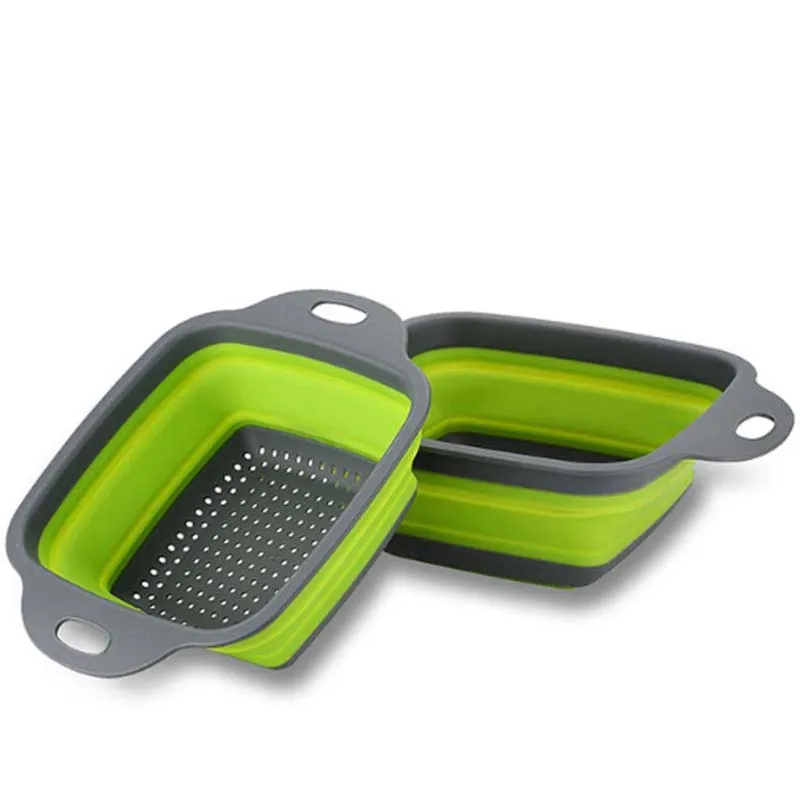 2 piece/set Eco-friendly Foldable Collapsible Colanders Set Silicone Kitchen Fruit Vegetable Folding Strainers Wash Basket
2 piece/set Eco-friendly Foldable Collapsible Colanders Set Silicone Kitchen Fruit Vegetable Folding Strainers Wash Basket