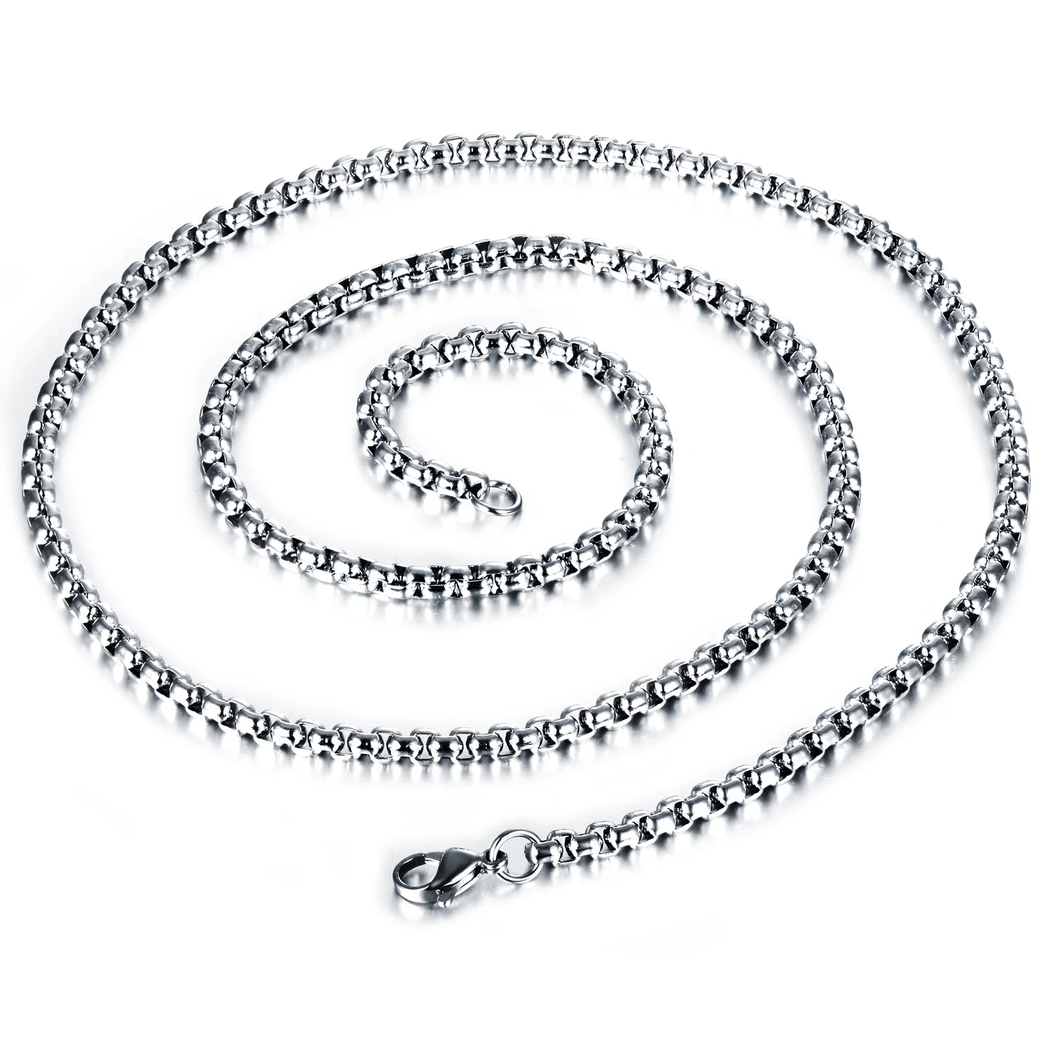 High Quality 21.6-27.6in Length No Fade Silver Color Surgical Steel 2-5mm Simple Chain Necklace Fashion Jewelry For Men Jewelry
High Quality 21.6-27.6in Length No Fade Silver Color Surgical Steel 2-5mm Simple Chain Necklace Fashion Jewelry For Men Jewelry
